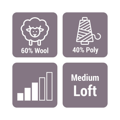Matilda's Own Wool Poly Batting Charcoal (240cm Width) - Whole Roll 30m