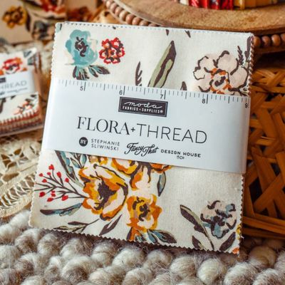 Moda Fabric Flora + Thread by Fancy That  - Charm Pack