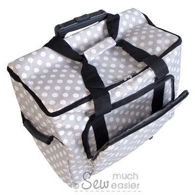 Polka Dot Sewing Machine Trolley Bag - Grey