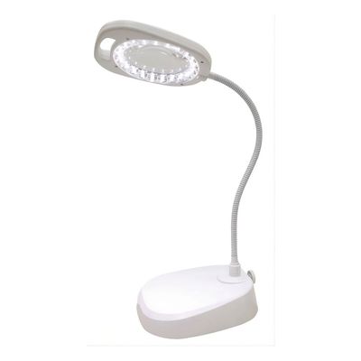 Triumph Arch LED Magnifier Lamp - 2-in-1 Floor & Desk Light with Tray