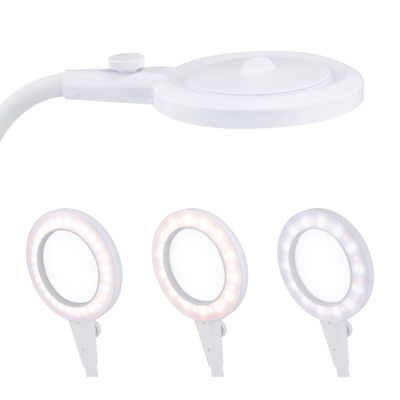 Triumph LED Magnifier Desk Lamp - 90mm Distortion-Free Optical Glass Lens