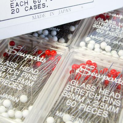 Glass Head Ball-Point Stretch Pins (also for Silk & Lace) 35mm x 20 boxes