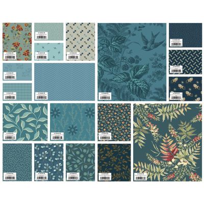 Blue Willow Secret Stash Favourites Charm Pack - by Laundry Basket Quilts for Andover Fabrics