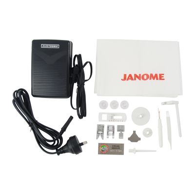 Janome DC1030 Beginner Sewing Machine + 15-Piece Presser Feet Set