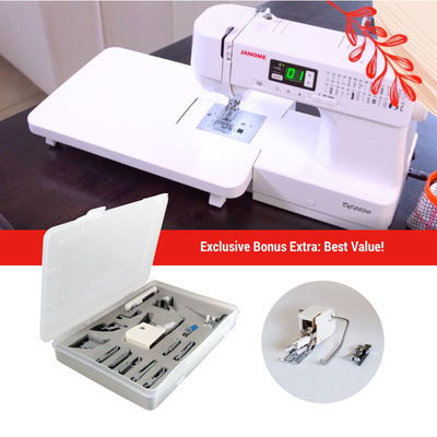 Janome DC2030 Beginner Sewing Machine + Quilter's Bonus + 15-piece Feet Set