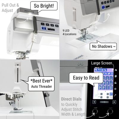 Janome Horizon Memory Craft MC9480QCP with Stitch Regulator & AcuFeed + The 9mm Ultimate Feet Set