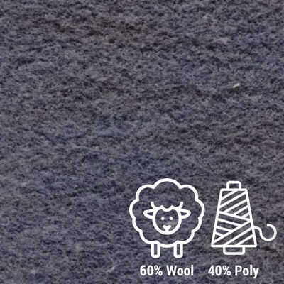 Matilda's Own Wool Poly Batting Charcoal (240cm Width) - Whole Roll 30m