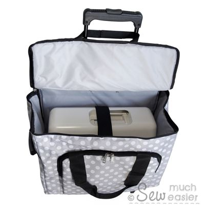 Polka Dot Sewing Machine Trolley Bag - Grey