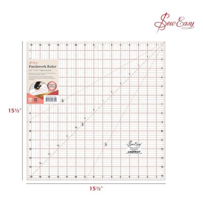 Sew Easy Patchwork Quilting Ruler Set - Squares for Rotary Cutting