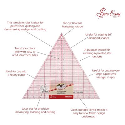 Sew Easy Patchwork Quilting Ruler Set - Triangles for Rotary Cutting