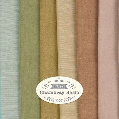 Tilda Fabric - Chambray Basic Fat Eighth 1/8 Bundle Basic Blenders