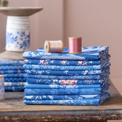 Tilda Fabric - Something Blue (Dark) Fat Quarter 1/4 Bundle
