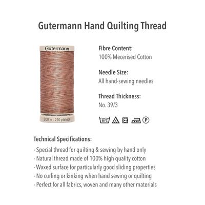 Gutermann 100% Mercerised Cotton Thread Kit for Hand Quilting - 12 Reels x 200m