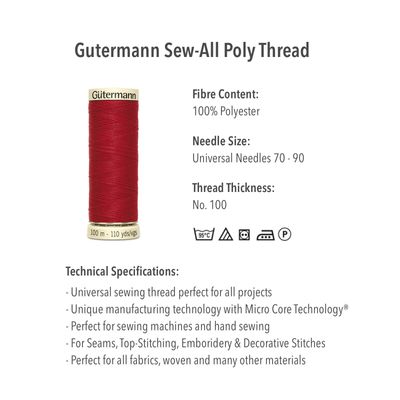 Gutermann Sew-All Thread Set - 12 Reels + Schmetz Needles & Prym Pins