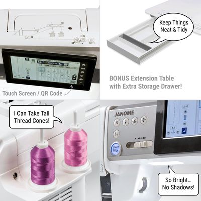 Janome Continental M8 Professional with Stitch Regulator & AcuFeed + The 9mm Ultimate Feet Set