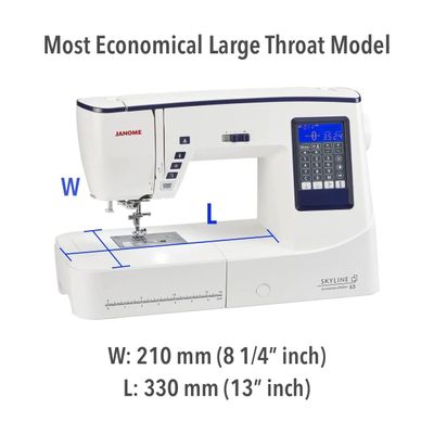 Janome Skyline S3 AE Sewing Machine - Best Value Large Space for Quilting