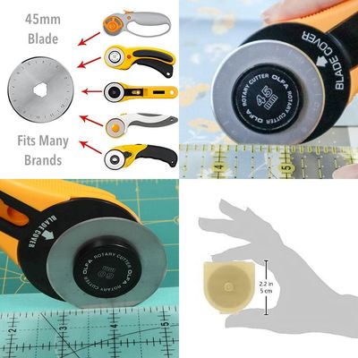 Olfa Japan Rotary Cutter Spare Blade (Tungsten Steel) 45mm - 10 Pack
