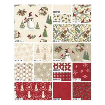 Moda Christmas Fabric Winter Friends by Deb Strain - Fat Quarter Bundle