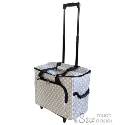 Polka Dot Sewing Machine Trolley Bag - Grey