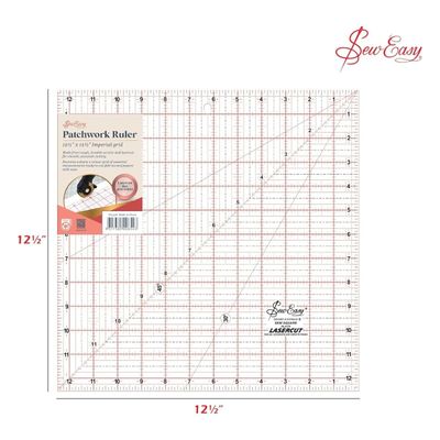 Sew Easy Patchwork Quilting Ruler Set - Squares for Rotary Cutting