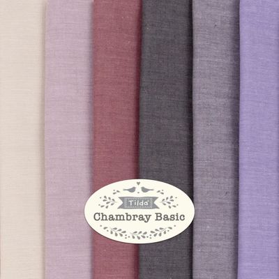 Tilda Fabric - Chambray Basic Fat Eighth 1/8 Bundle Basic Blenders
