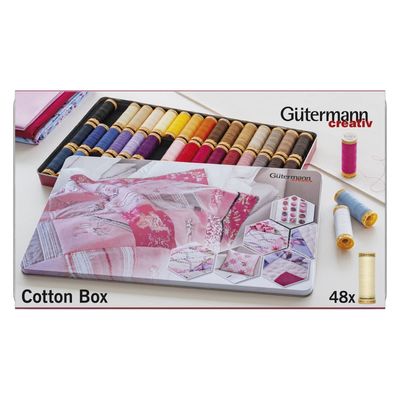 Gutermann 100% Mercerised Cotton Sewing Thread Box - 48 Reels