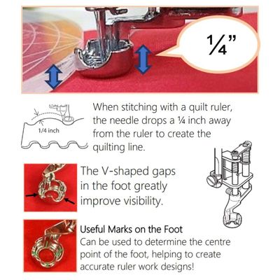 Janome Ruler Work Foot (202-441-009) for High Shank 9mm / 7mm
