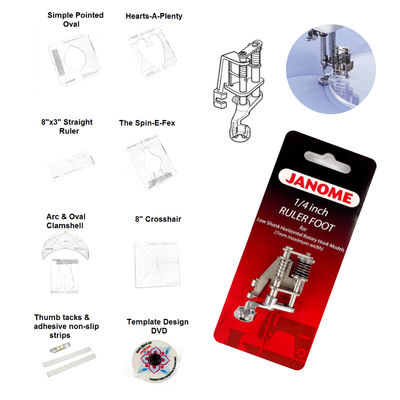 Janome Ruler Work Kit + Foot (202-442-000) for Low Shank Top Loading Models