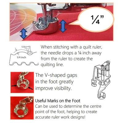 Janome Ruler Work Foot (202-442-000) for Low Shank Top Loading Models