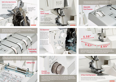 Janome Air Thread AT2000D Overlocker - Easy Threading by Air