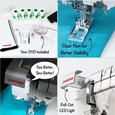 Janome CoverPro 3000P Professional Coverstitch Machine - Heavy Duty Hemmer