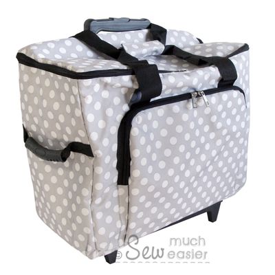 Polka Dot Sewing Machine Trolley Bag - Grey