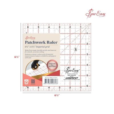 Sew Easy Patchwork Quilting Ruler Set - Squares for Rotary Cutting
