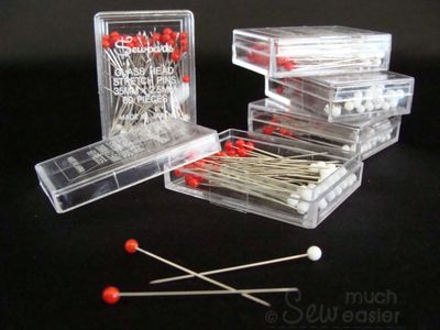 Glass Head Ball-Point Stretch Pins (also for Silk & Lace) 35mm x 5 boxes
