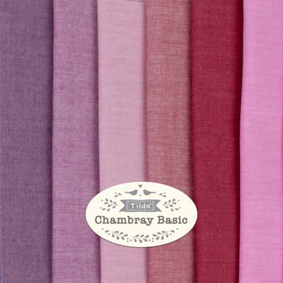 Tilda Fabric - Chambray Basic Fat Eighth 1/8 Bundle Basic Blenders