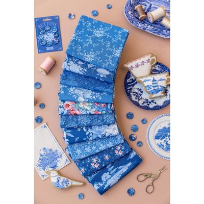 Tilda Fabric - Something Blue (Dark) Fat Quarter 1/4 Bundle