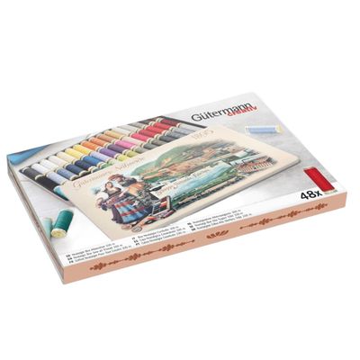 Gutermann Sew-All Polyester Sewing Thread in Nostalgic Box - 48 Reels