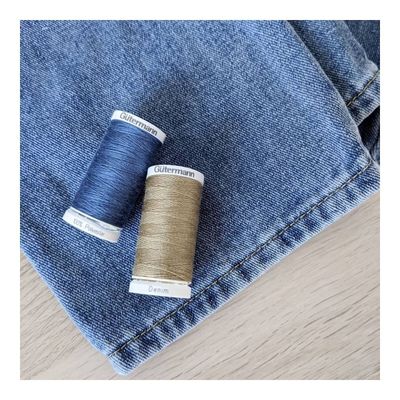 Gutermann Denim Sewing Thread Set - 8 Reels + Schmetz Jeans Needles