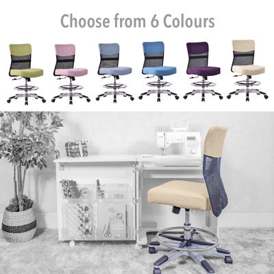 Horn Lux-i Sewing Arm Chair - for Adjustable Height Sewing & Cutting - Sand