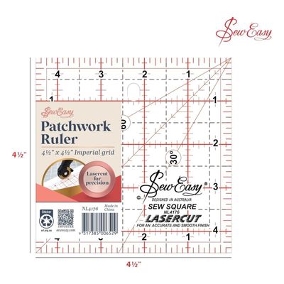 Sew Easy Patchwork Quilting Ruler Set - Squares for Rotary Cutting