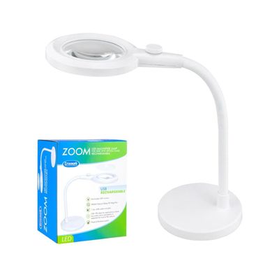 Triumph LED Magnifier Desk Lamp - 90mm Distortion-Free Optical Glass Lens