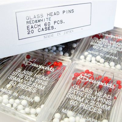 Glass Head Ball-Point Stretch Pins (also for Silk & Lace) 35mm x 20 boxes