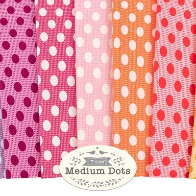 Tilda Fabric - Medium Dots Fat Quarter 1/4 Bundle Basic Blenders