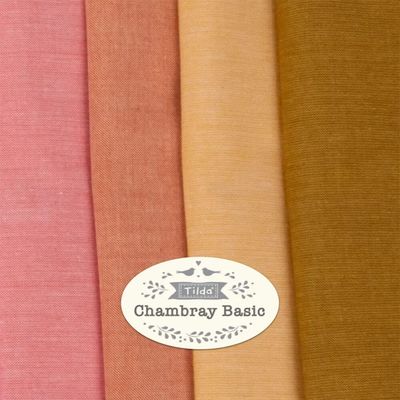 Tilda Fabric - Chambray Basic Fat Eighth 1/8 Bundle Basic Blenders