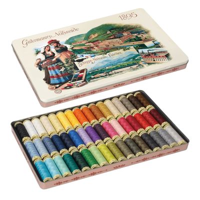 Gutermann Sew-All Polyester Sewing Thread in Nostalgic Box - 48 Reels