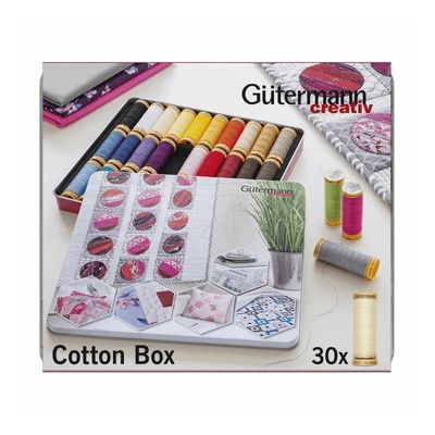 Gutermann 100% Mercerised Cotton Sewing Thread Box - 30 Reels