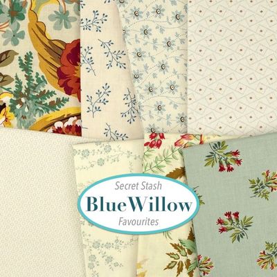 Blue Willow Secret Stash Favourites Charm Pack - by Laundry Basket Quilts for Andover Fabrics