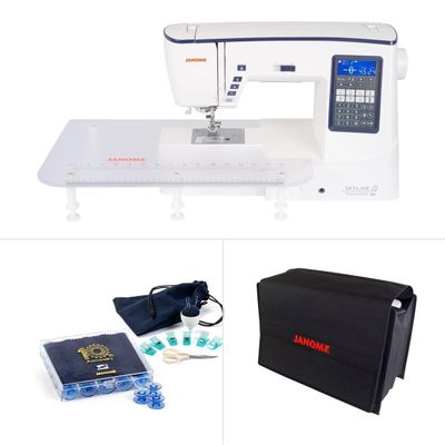 Janome Skyline S6 AE Sewing Machine + The 9mm Ultimate Feet Set for Better Value