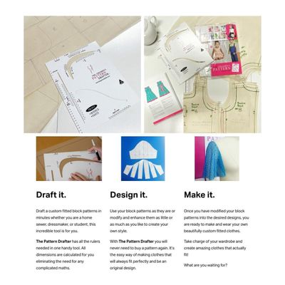 The Pattern Drafter Package - Easy Pattern Making System for Everyone (Ladies, Men & Kids) + Carry Bag