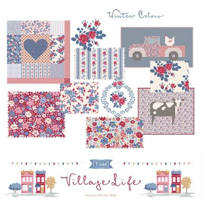 Tilda Fabric - Village Life Fat Eighth 1/8 Bundle